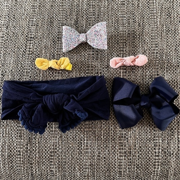 5 Hair bows Hairband girls glitter sparkle - Picture 1 of 10